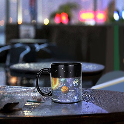 355 Ml Solar System Heat Sensitive Color Changing Magic Mug Black